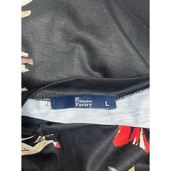 Simier Fariry Women's Modest Stretch Adjustable Waist Blouson Crew Neck SIZE L - Picture 5 of 6